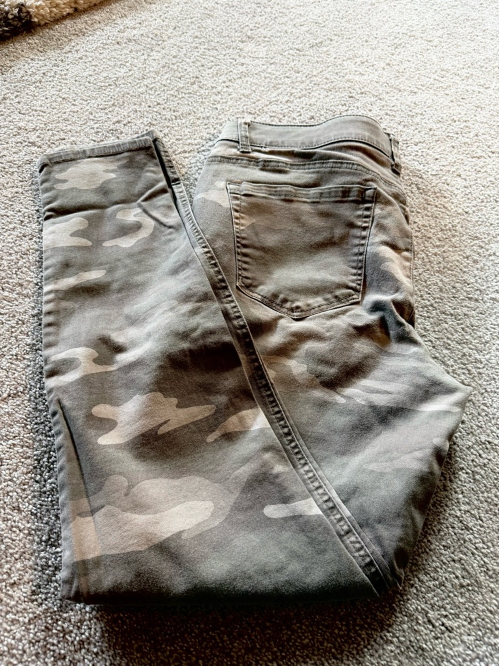 Democracy Camo Print Pants in Gray and Tan